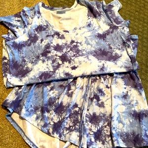 Blue Tie Dye Pajama Set XXL